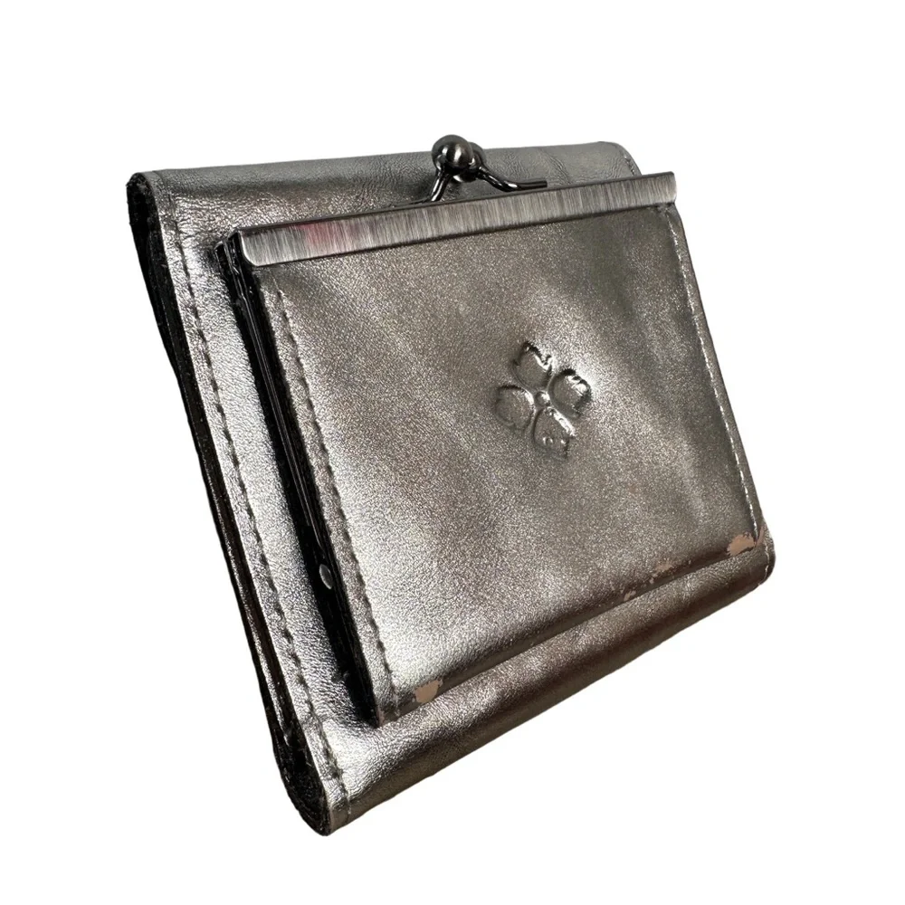 Patricia Nash Antique Platinum silver wallet leather fold metallic‎